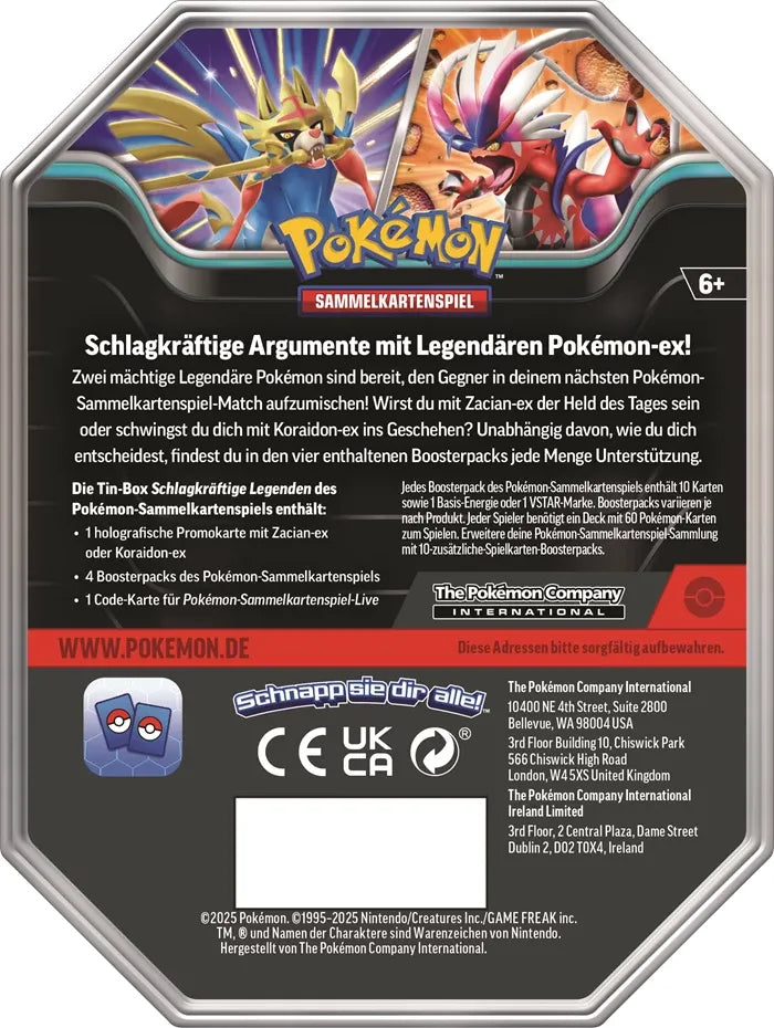 Pokemon Tin 122 Zacian DE