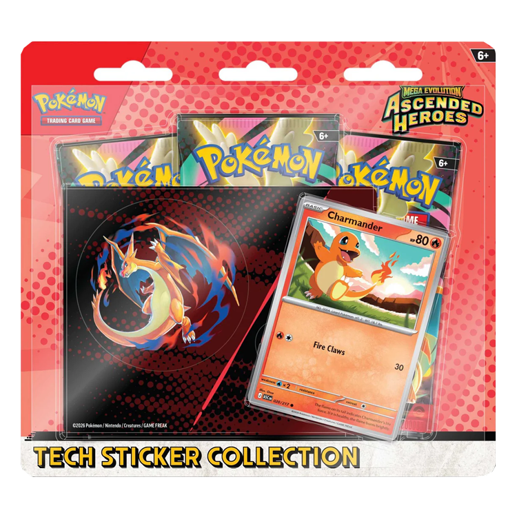 Pokemon Mega Evolution Ascended Heroes Mega Charizard Y Tech Sticker Collection